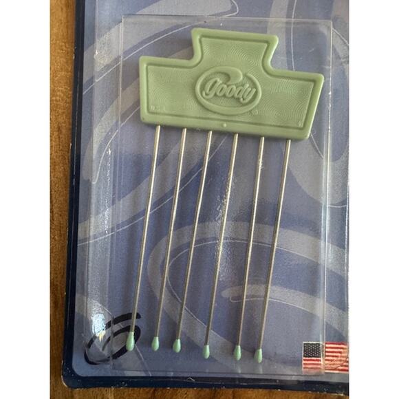 Vintage 1999 Goody Comfor-Tip Hair Lift in Green Stainless Steel Pick #03085 NEW - Picture 3 of 3